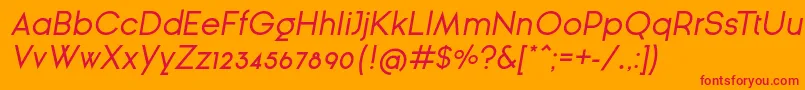 フォントGinРІraSansOblique – オレンジの背景に赤い文字