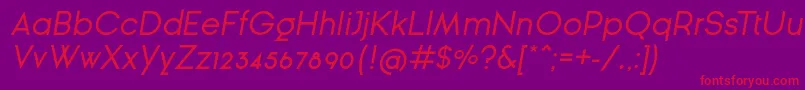 GinРІraSansOblique Font – Red Fonts on Purple Background