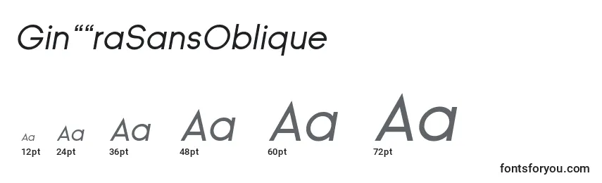 GinРІraSansOblique Font Sizes