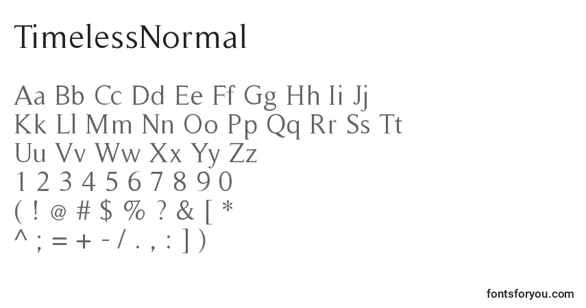 Fuente TimelessNormal - alfabeto, números, caracteres especiales