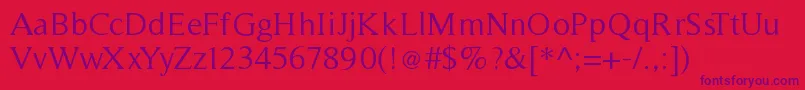 TimelessNormal Font – Purple Fonts on Red Background