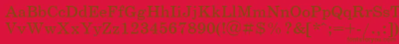 Czcionka Ukrainianschoolbook – brązowe czcionki na czerwonym tle