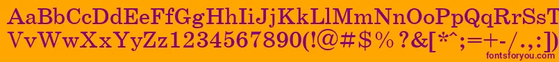 Ukrainianschoolbook Font – Purple Fonts on Orange Background