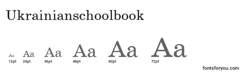Размеры шрифта Ukrainianschoolbook