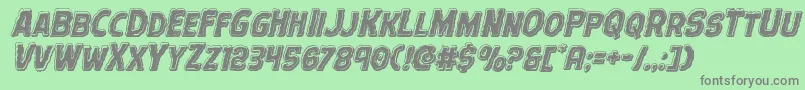 Terrorbabblebevelital Font – Gray Fonts on Green Background