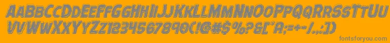 Terrorbabblebevelital-Schriftart – Graue Schriften auf orangefarbenem Hintergrund