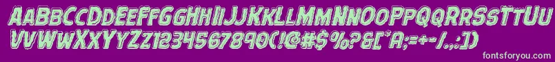 Terrorbabblebevelital Font – Green Fonts on Purple Background