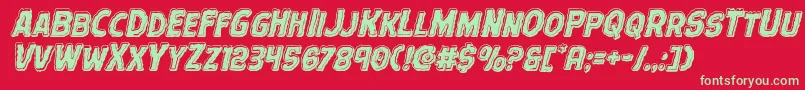 Terrorbabblebevelital Font – Green Fonts on Red Background