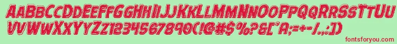 Terrorbabblebevelital Font – Red Fonts on Green Background