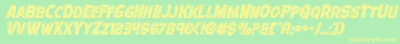 Terrorbabblebevelital Font – Yellow Fonts on Green Background