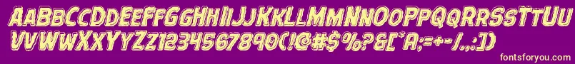 Terrorbabblebevelital Font – Yellow Fonts on Purple Background