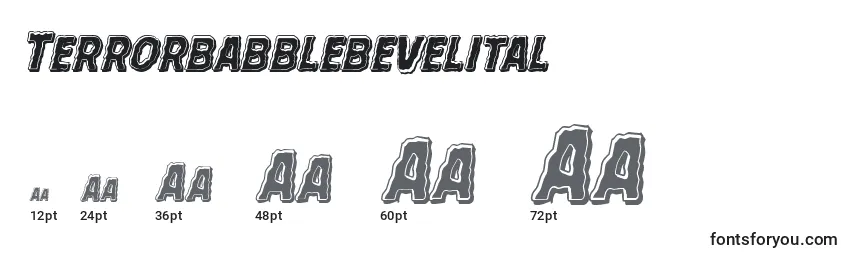 Terrorbabblebevelital Font Sizes