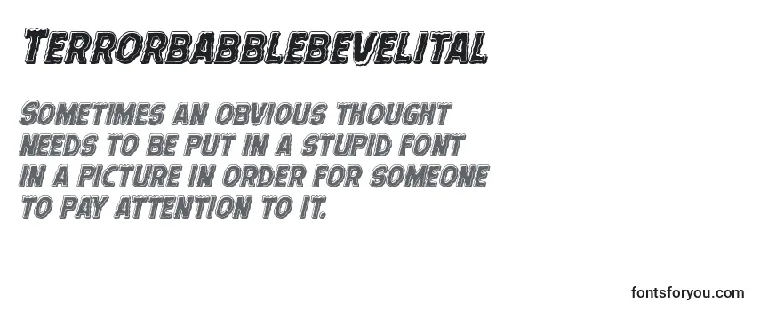 Review of the Terrorbabblebevelital Font