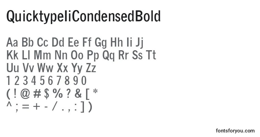 QuicktypeIiCondensedBoldフォント–アルファベット、数字、特殊文字