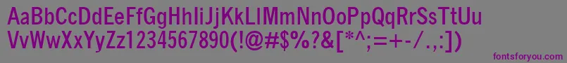 QuicktypeIiCondensedBold Font – Purple Fonts on Gray Background