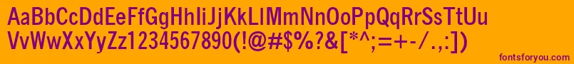 QuicktypeIiCondensedBold Font – Purple Fonts on Orange Background