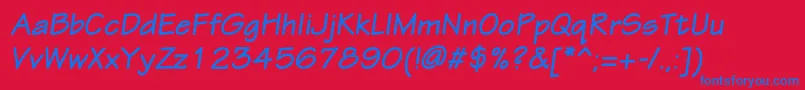 EskiztwocBolditalic Font – Blue Fonts on Red Background