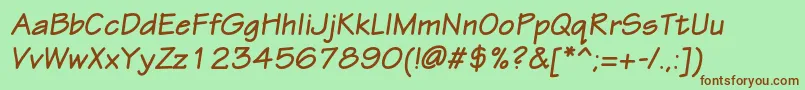 EskiztwocBolditalic Font – Brown Fonts on Green Background