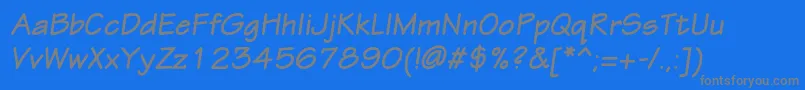 EskiztwocBolditalic Font – Gray Fonts on Blue Background