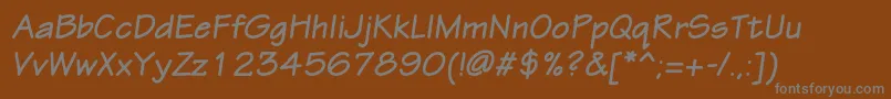 Czcionka EskiztwocBolditalic – szare czcionki na brązowym tle