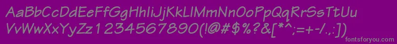 EskiztwocBolditalic Font – Gray Fonts on Purple Background