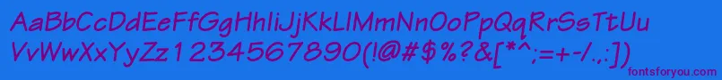 EskiztwocBolditalic Font – Purple Fonts on Blue Background