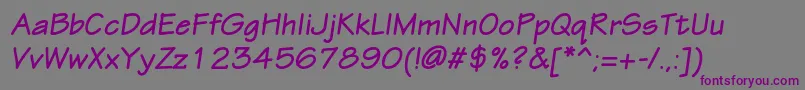 EskiztwocBolditalic Font – Purple Fonts on Gray Background