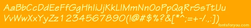 EskiztwocBolditalic Font – Yellow Fonts on Orange Background