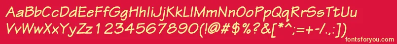 EskiztwocBolditalic Font – Yellow Fonts on Red Background