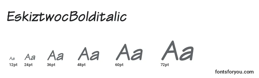 Размеры шрифта EskiztwocBolditalic