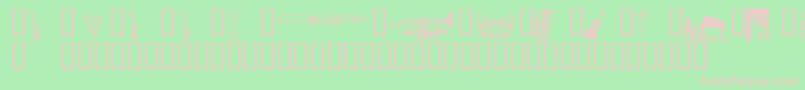 Wmmusic2-fontti – vaaleanpunaiset fontit vihreällä taustalla