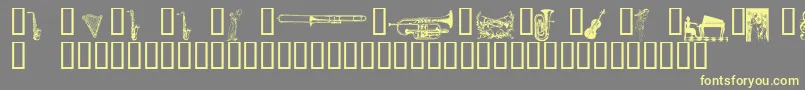 フォントWmmusic2 – 黄色のフォント、灰色の背景
