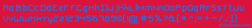 フォントSteelBlade7 – 赤い背景に青い文字