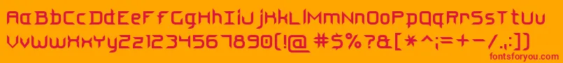 SteelBlade7-Schriftart – Rote Schriften auf orangefarbenem Hintergrund