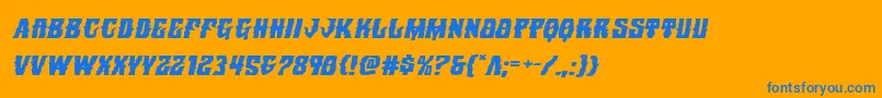 Warlocksaleexpandital Font – Blue Fonts on Orange Background