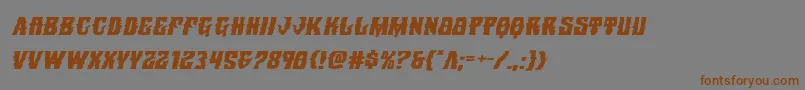 Warlocksaleexpandital-Schriftart – Braune Schriften auf grauem Hintergrund