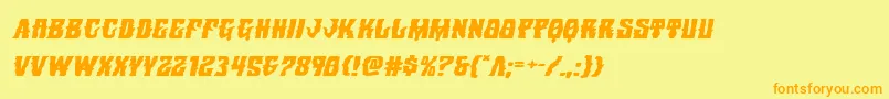 Warlocksaleexpandital Font – Orange Fonts on Yellow Background