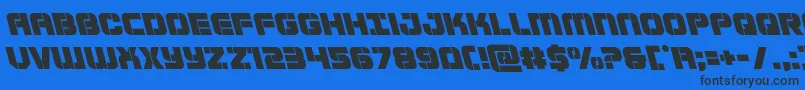 Supersubmarineleft-Schriftart – Schwarze Schriften auf blauem Hintergrund