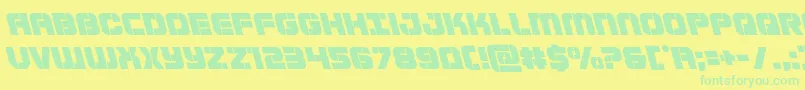 Supersubmarineleft Font – Green Fonts on Yellow Background