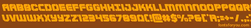 Supersubmarineleft Font – Orange Fonts on Brown Background