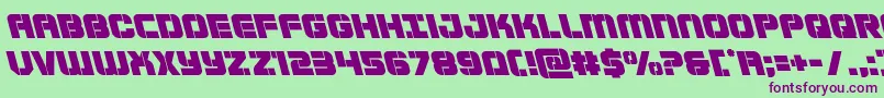 Supersubmarineleft Font – Purple Fonts on Green Background