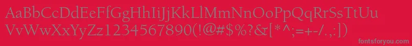 Alliancec Font – Gray Fonts on Red Background