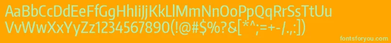 EncodesanscompressedMedium Font – Green Fonts on Orange Background