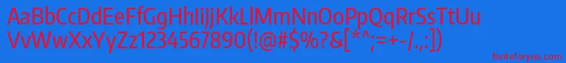 EncodesanscompressedMedium-fontti – punaiset fontit sinisellä taustalla