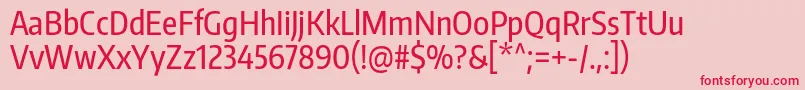 フォントEncodesanscompressedMedium – ピンクの背景に赤い文字