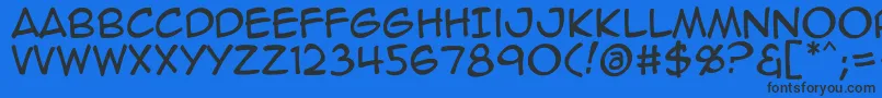 Animeace2Reg-Schriftart – Schwarze Schriften auf blauem Hintergrund