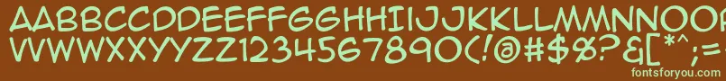 Animeace2Reg Font – Green Fonts on Brown Background