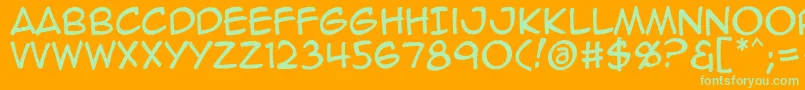 Animeace2Reg Font – Green Fonts on Orange Background