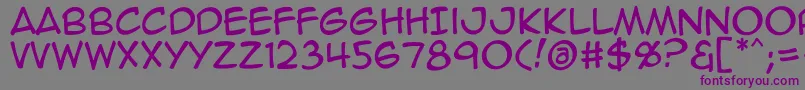 フォントAnimeace2Reg – 紫色のフォント、灰色の背景