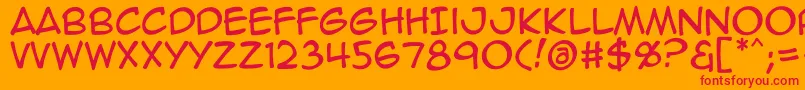 Animeace2Reg Font – Red Fonts on Orange Background